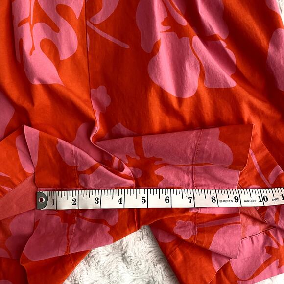 Staud Red Tropical Print Georgia Open Back Halter Summer Beach Romper 2 - Picture 8 of 8